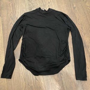 Black Maternity Turtleneck / Mock Neck Bodysuit - Size M